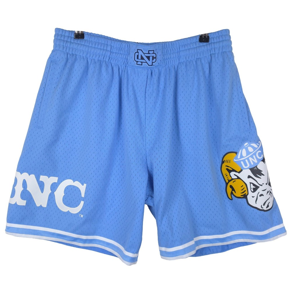 UNC Tar Heels Mitchell & Ness NCAA Large Jersey Shorts Print Team Logos Blue NWT